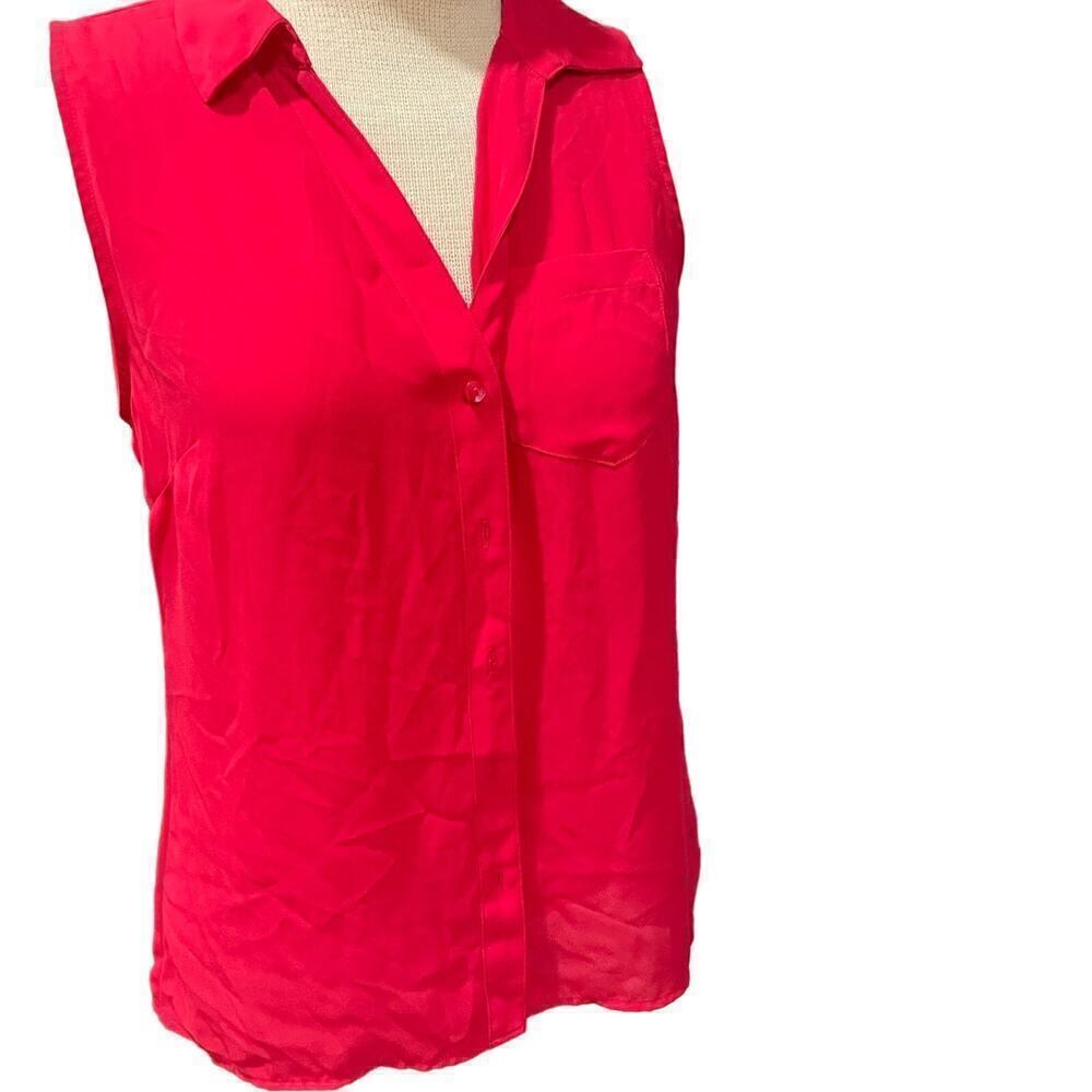 The Limited Dark Pink Button Down Sleeveless Blouse Size Small